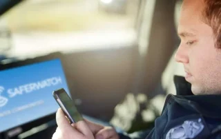 Cop in car on mobile app