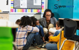 teacher conducting a safety drill